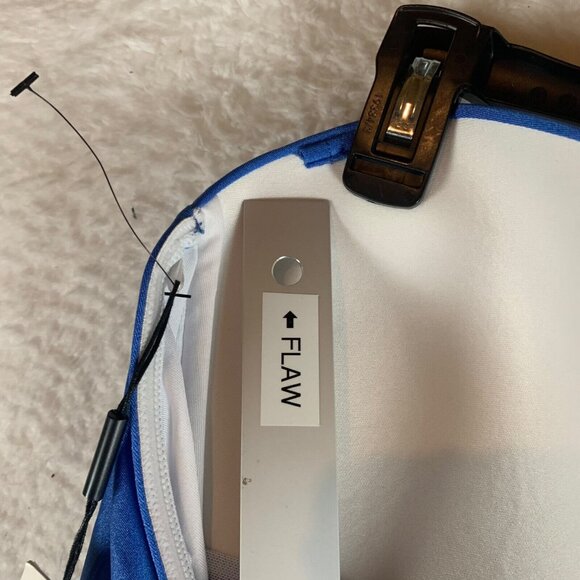 Calvin Klein Women's Shirred‎ Split Cup Bandeau Blue One Piece Swimsuit Size 16 - Picture 5 of 7